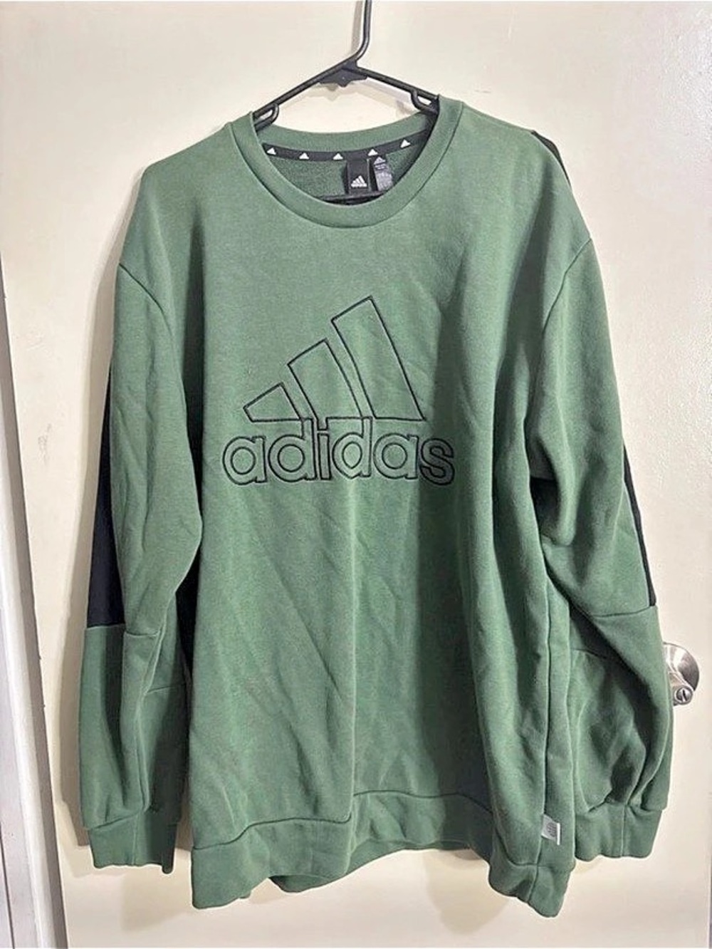 adidas Made with Nature Crew Jersey Sweatshirt Green Medium